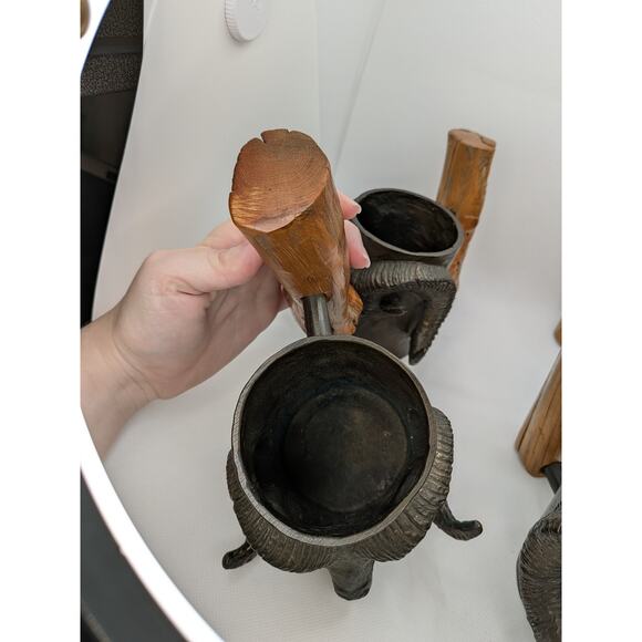 Grand Slam Sheep, 4 Vintage Carl Wagner Bronze Ram bighorn Mug; Signed Numbered - Picture 9 of 11